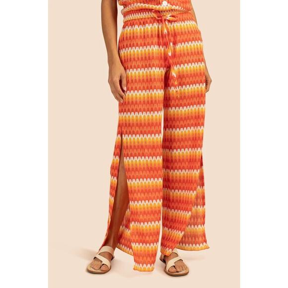 NEW Trina Turk Sunray Crochet Slit Pant Flare Swimsuit Coverup Size Large -$162 - Picture 1 of 5